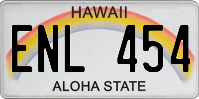 HI license plate ENL454