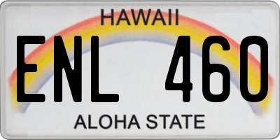 HI license plate ENL460