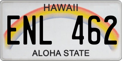 HI license plate ENL462