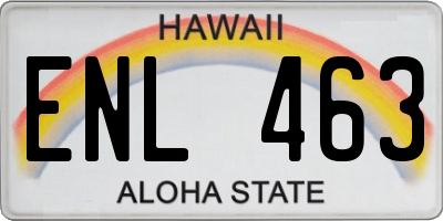 HI license plate ENL463