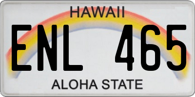 HI license plate ENL465