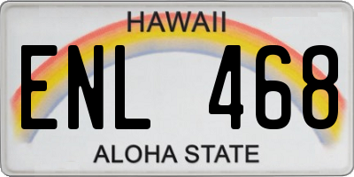 HI license plate ENL468
