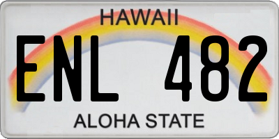 HI license plate ENL482
