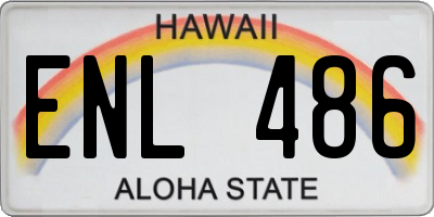 HI license plate ENL486