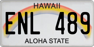 HI license plate ENL489