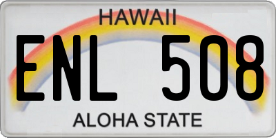 HI license plate ENL508
