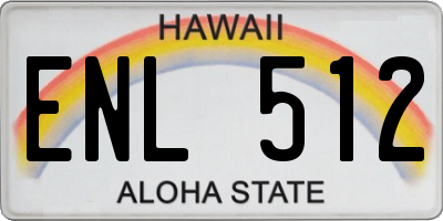 HI license plate ENL512