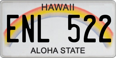HI license plate ENL522