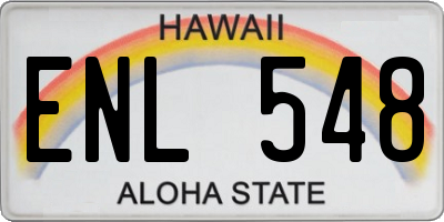 HI license plate ENL548