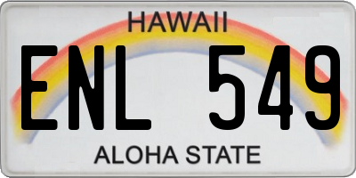 HI license plate ENL549