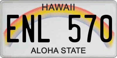 HI license plate ENL570