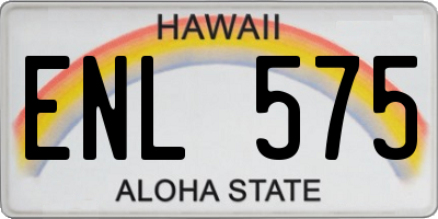 HI license plate ENL575