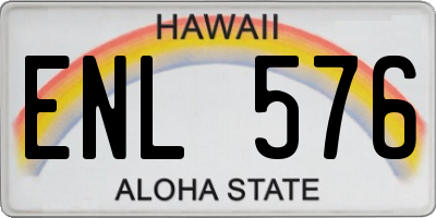 HI license plate ENL576