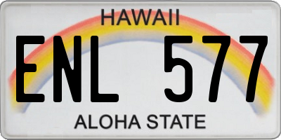 HI license plate ENL577