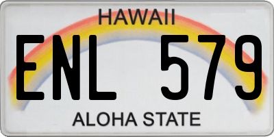 HI license plate ENL579
