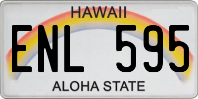 HI license plate ENL595