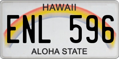 HI license plate ENL596