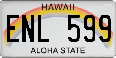 HI license plate ENL599