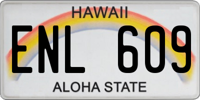 HI license plate ENL609