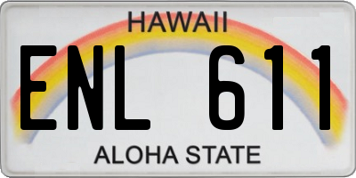 HI license plate ENL611