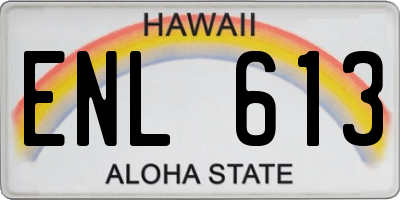 HI license plate ENL613