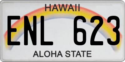 HI license plate ENL623