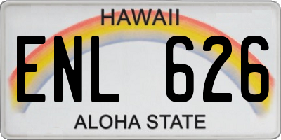 HI license plate ENL626