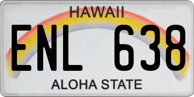 HI license plate ENL638