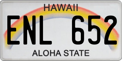 HI license plate ENL652