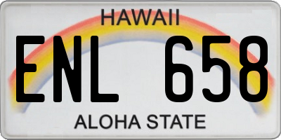 HI license plate ENL658