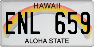 HI license plate ENL659