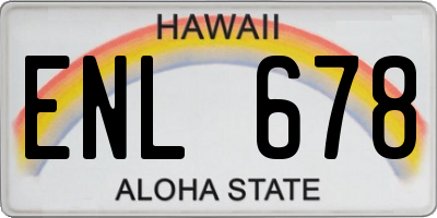 HI license plate ENL678