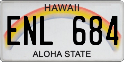 HI license plate ENL684