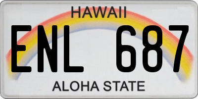 HI license plate ENL687