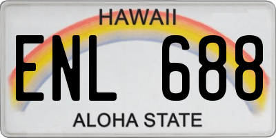 HI license plate ENL688