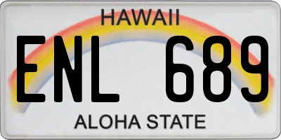 HI license plate ENL689