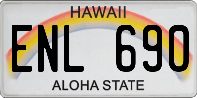 HI license plate ENL690