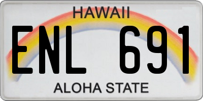 HI license plate ENL691