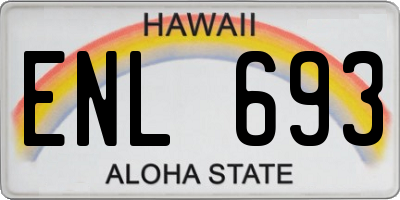 HI license plate ENL693