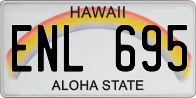 HI license plate ENL695