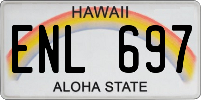 HI license plate ENL697