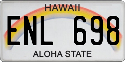 HI license plate ENL698