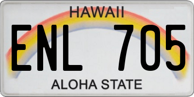 HI license plate ENL705