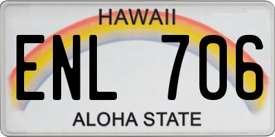 HI license plate ENL706
