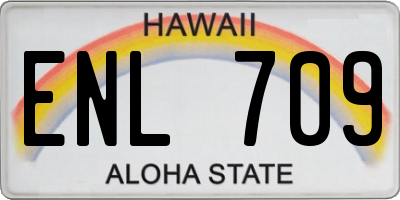 HI license plate ENL709