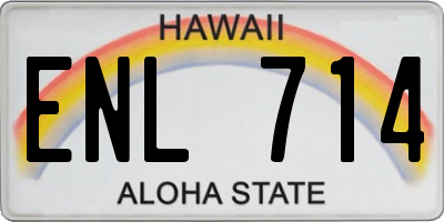 HI license plate ENL714