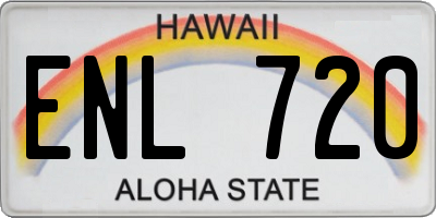 HI license plate ENL720