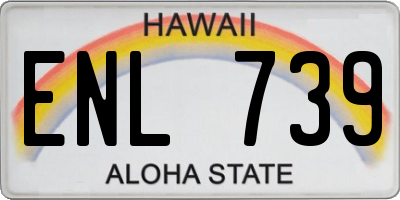 HI license plate ENL739