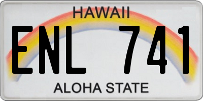 HI license plate ENL741