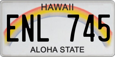 HI license plate ENL745